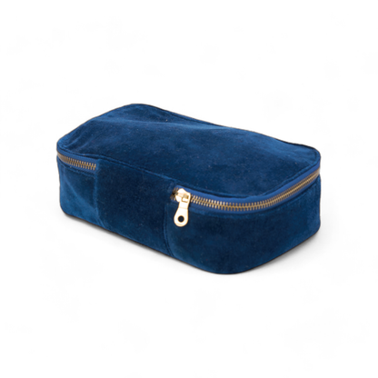 Set of 2 nesting boxes in NAVY BLUE colour velvet - travel accessory