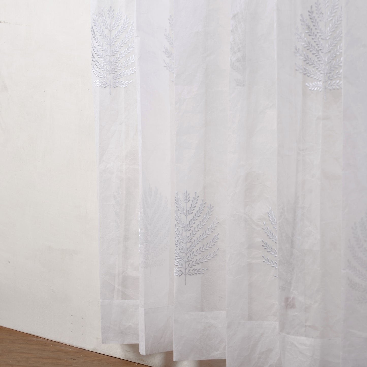 ORGANDY curtain with fern embroidery - sizes available