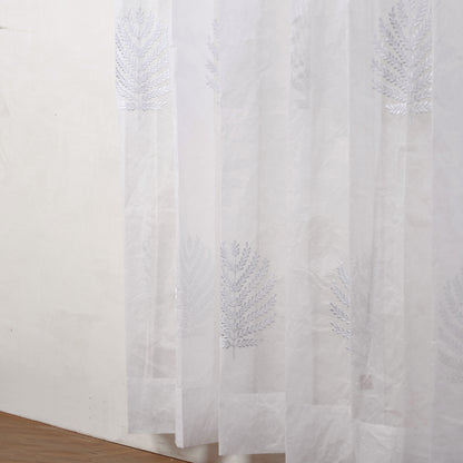 ORGANDY curtain with fern embroidery - sizes available