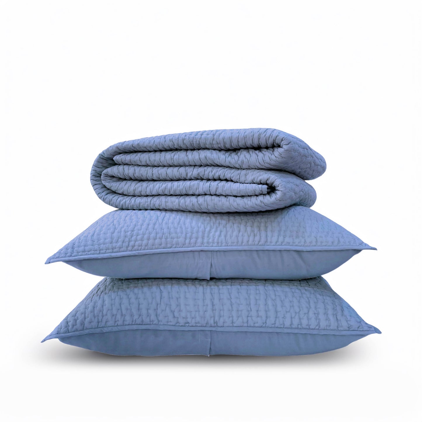 KANTHA DENIM BLUE colour handmade cotton Quilted bed set, Sizes available