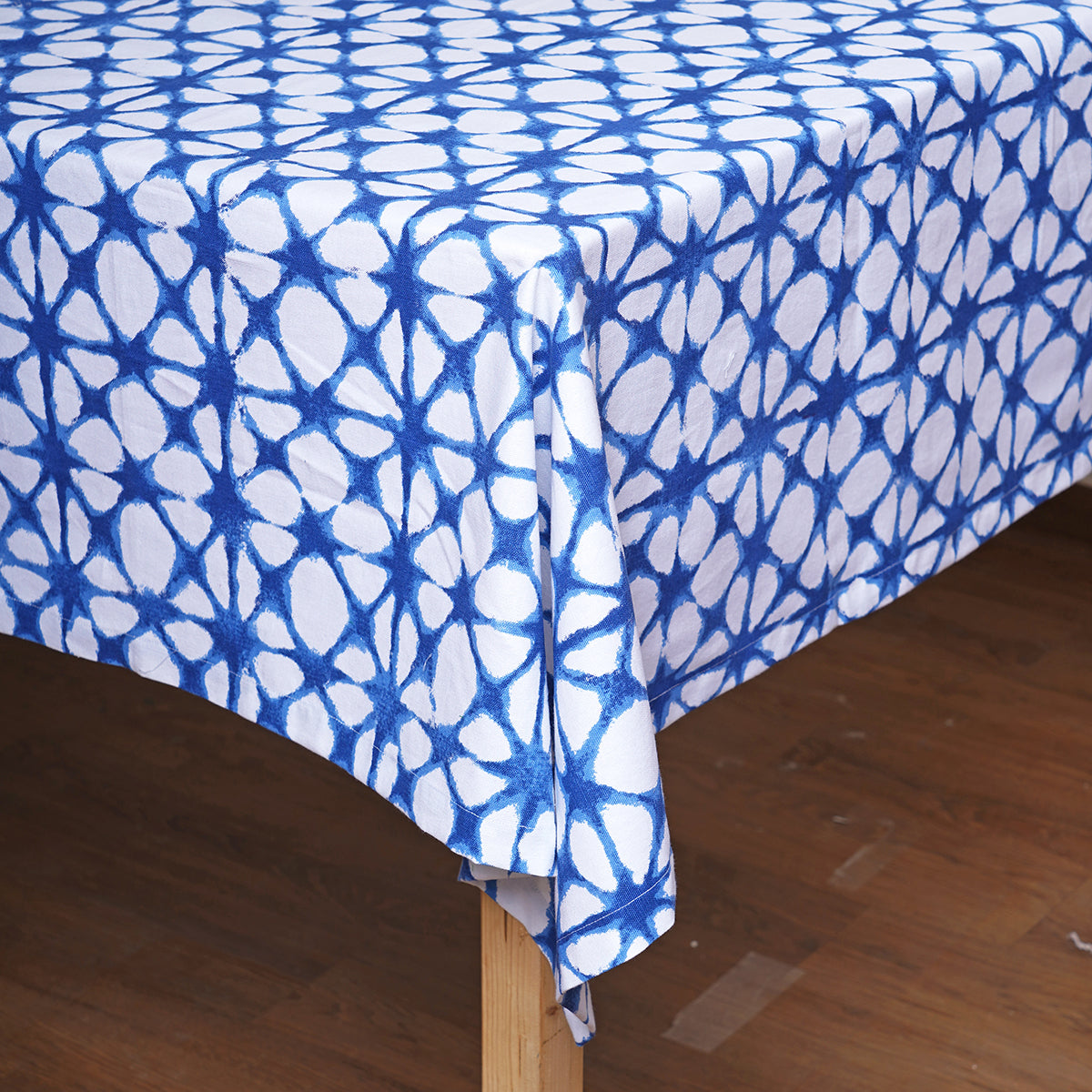 Tie dye print Table cloth, Blue and white colour, cotton, sizes available