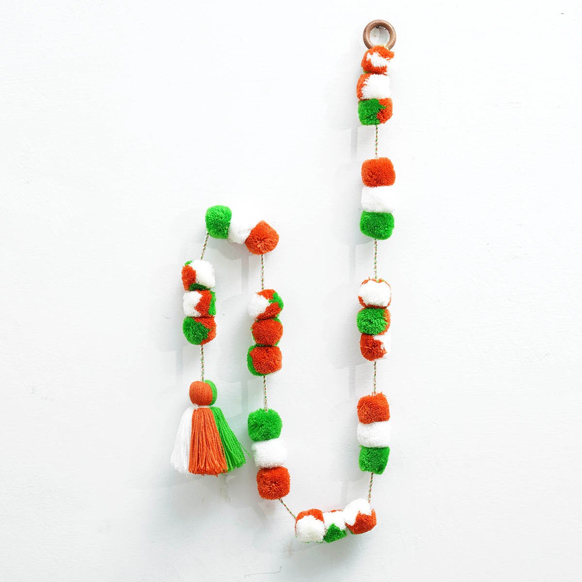 Tricolour pompom garland