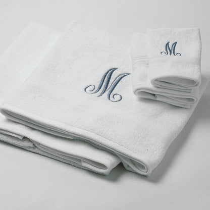 Monogrammed white organic cotton Bath towels, sizes available