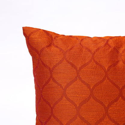Shadow - Rust ogee pattern embroidered pillow cover, Polytafetta pillow cover, sizes available