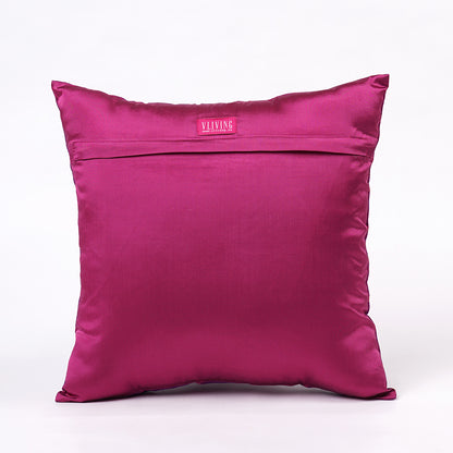 Shadow - Magenta ogee pattern embroidered pillow cover, Polytafetta pillow cover, sizes available