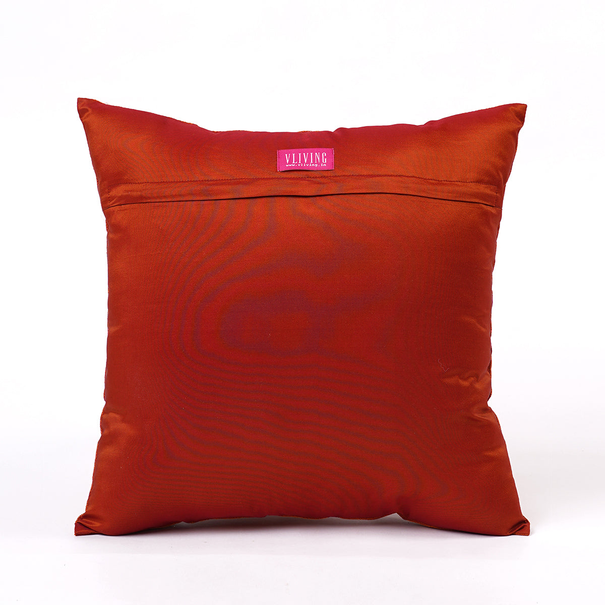 Shadow - Rust ogee pattern embroidered pillow cover, Polytafetta pillow cover, sizes available