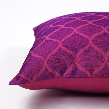Shadow - Magenta ogee pattern embroidered pillow cover, Polytafetta pillow cover, sizes available