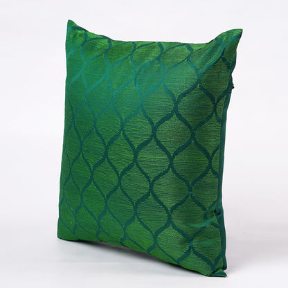 Shadow - Green ogee pattern embroidered pillow cover, Polytafetta pillow cover, sizes available