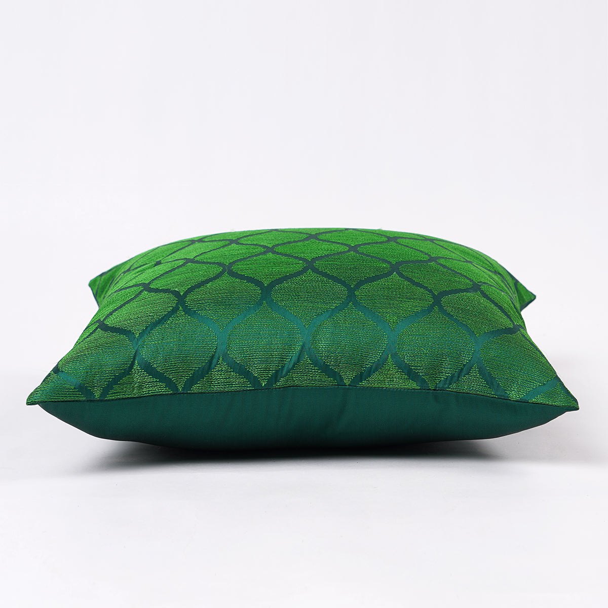 Shadow - Green ogee pattern embroidered pillow cover, Polytafetta pillow cover, sizes available