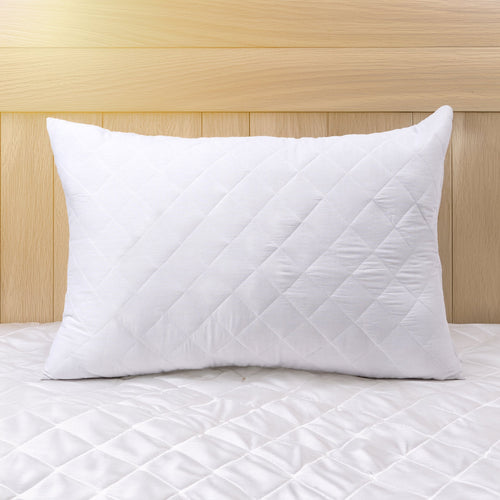 White quilted cotton PIllow protectors with zipper closure, all sizes available