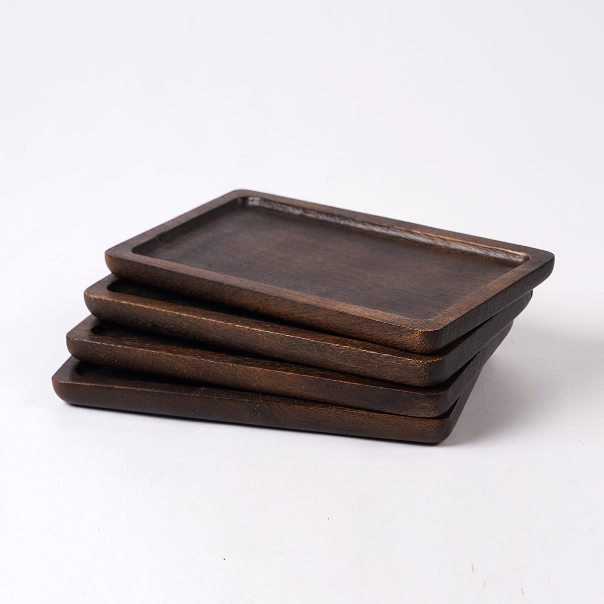 Wooden tray, dark brown, round edged rustic serving tray, farmhouse decor, 6X10 inches