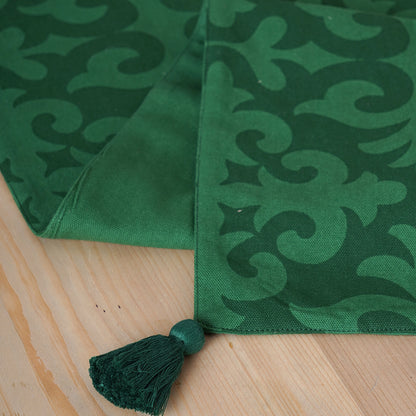 Tropical Green table runner, moroccan print in 100% cotton, sizes available