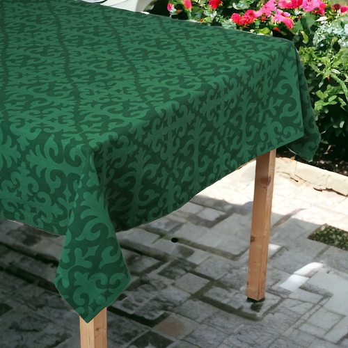 Shyrdak Tropical Green Tablecloth | Moroccan Print | 100% Cotton | 2 Sizes