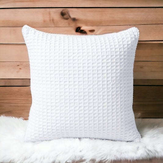 NATURAL - White Waffle Cushion cover and Pillow cases, sizes available