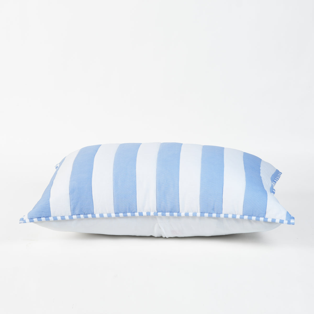 Blue and White Stripe Cotton Quilt Set | Stripe Pattern Quilting