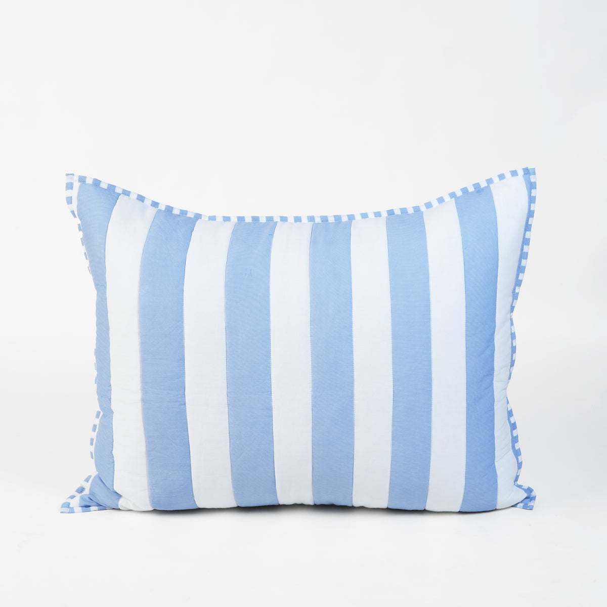 Blue and White Stripe Cotton Quilt Set | Stripe Pattern Quilting