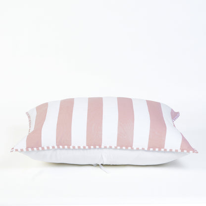 Old Rose and White Stripe Cotton Quilt Set | Stripe Pattern Quilting