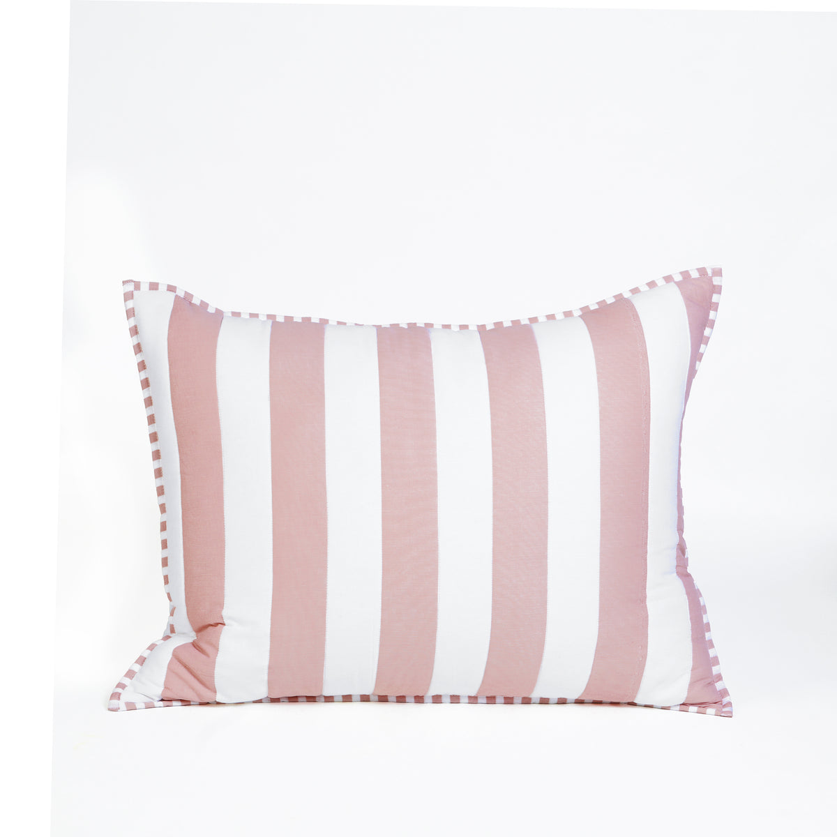 Old Rose and White Stripe Cotton Quilt Set | Stripe Pattern Quilting