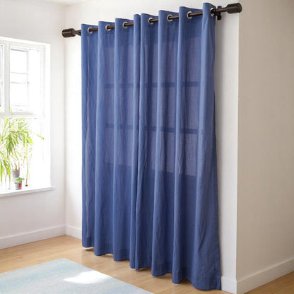 Curtain, Sheer cotton voile, denim blue, window panel, home decor, sizes available