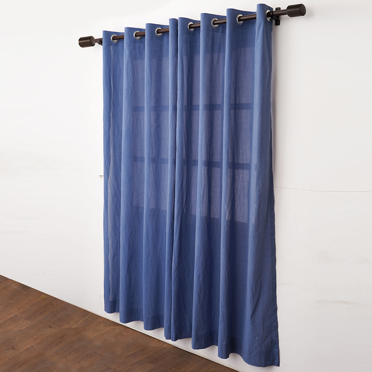 Curtain, Sheer cotton voile, denim blue, window panel, home decor, sizes available