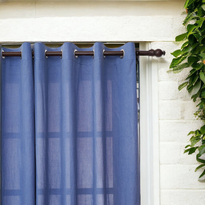 Curtain, Sheer cotton voile, denim blue, window panel, home decor, sizes available
