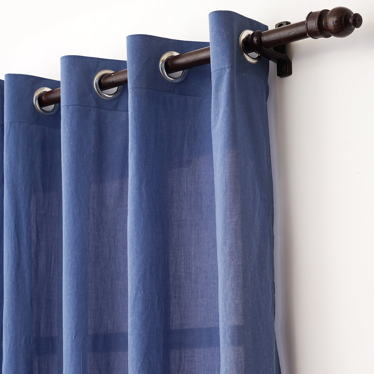 Curtain, Sheer cotton voile, denim blue, window panel, home decor, sizes available