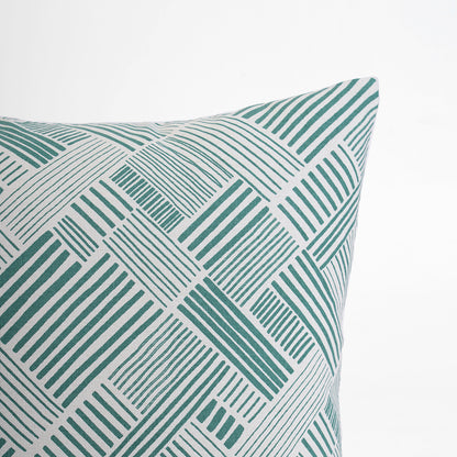 MODERN RETRO - Aqua Green throw pillow cover, geometrical print, cotton pillow, sizes available.