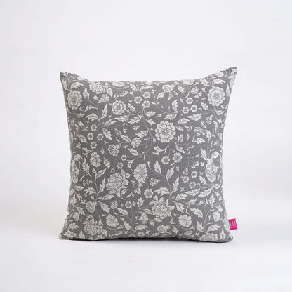 Grey - Kalamkari cushion cover, Cotton pillow cover