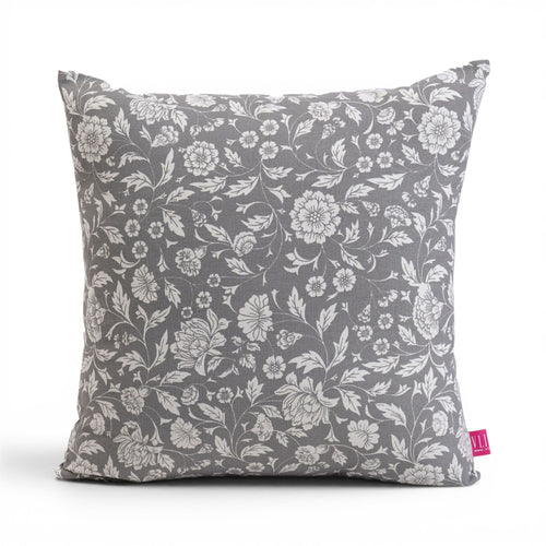 Grey - Kalamkari cushion cover, Cotton pillow cover