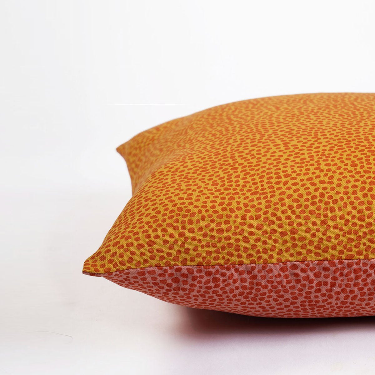 MODERN RETRO - Mustard Yellow &amp; Terracotta reversible throw pillow cover, dot print, sizes available.