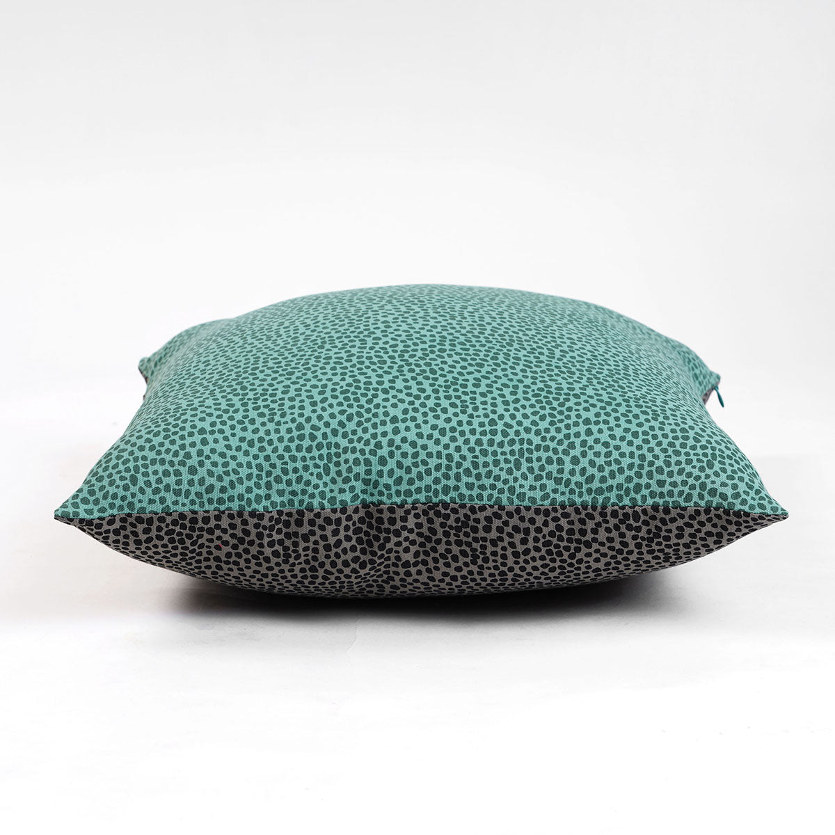 MODERN RETRO - Aqua green &amp; charcoal grey reversible throw pillow cover, dot print, cotton pillow, sizes available.