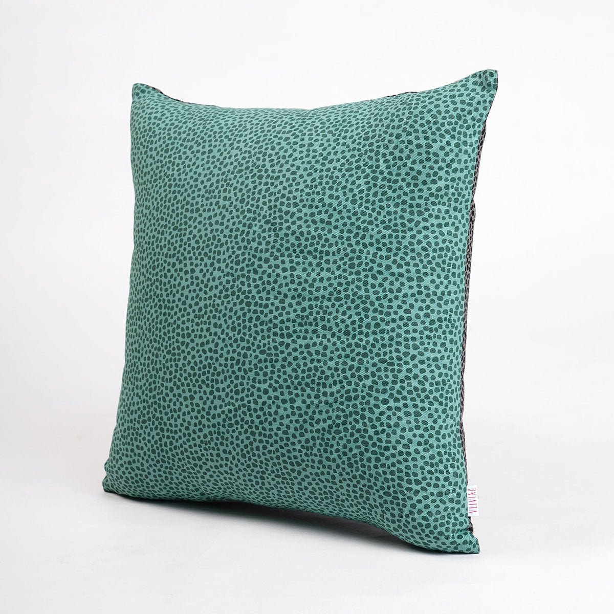 MODERN RETRO - Aqua green &amp; charcoal grey reversible throw pillow cover, dot print, cotton pillow, sizes available.