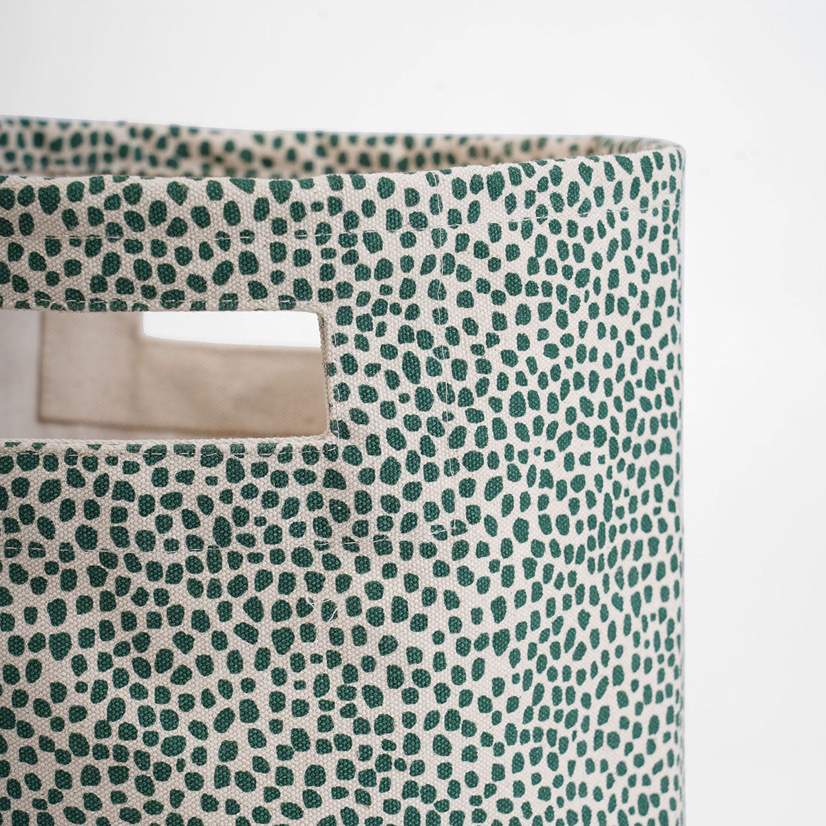 MODERN RETRO - Canvas basket, aqua green dot print, storage basket, fabric bin, sizes available