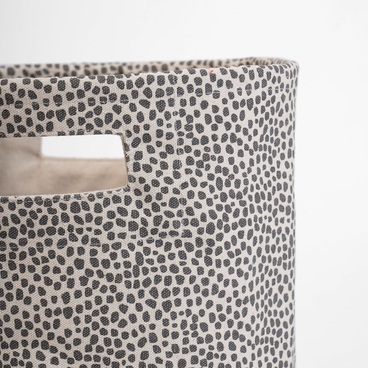 MODERN RETRO - Canvas basket, grey dot print, storage basket, fabric bin, sizes available