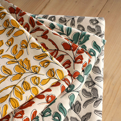 MODERN RETRO - Aqua Green cotton table cloth with leaf print, Sizes available
