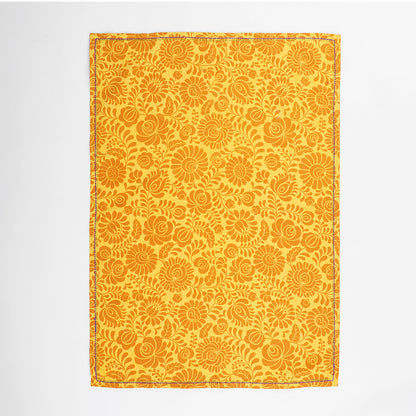 Matyo Yellow Printed Kitchen Towel, 100% cotton, size 20"X28"