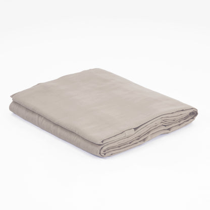 CONCRETE GREY 300TC flat sheet set, premium pure cotton satin