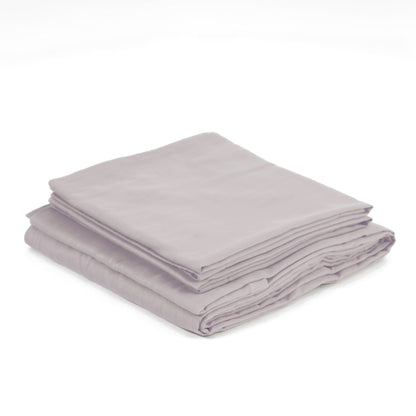 CONCRETE GREY 300TC flat sheet set, premium pure cotton satin - Vliving