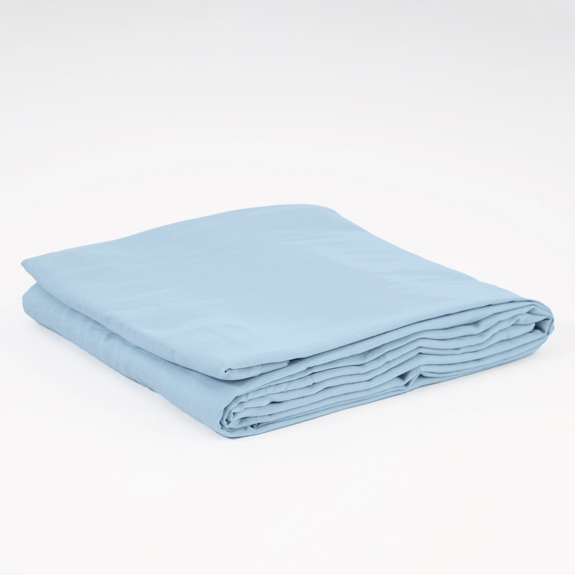 SKY BLUE 300TC flat sheet set, premium pure cotton satin - Vliving