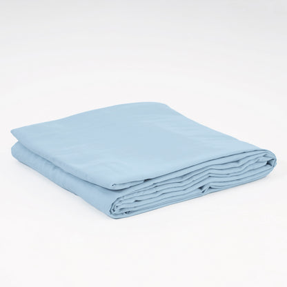 SKY BLUE 300TC flat sheet set, premium pure cotton satin - Vliving