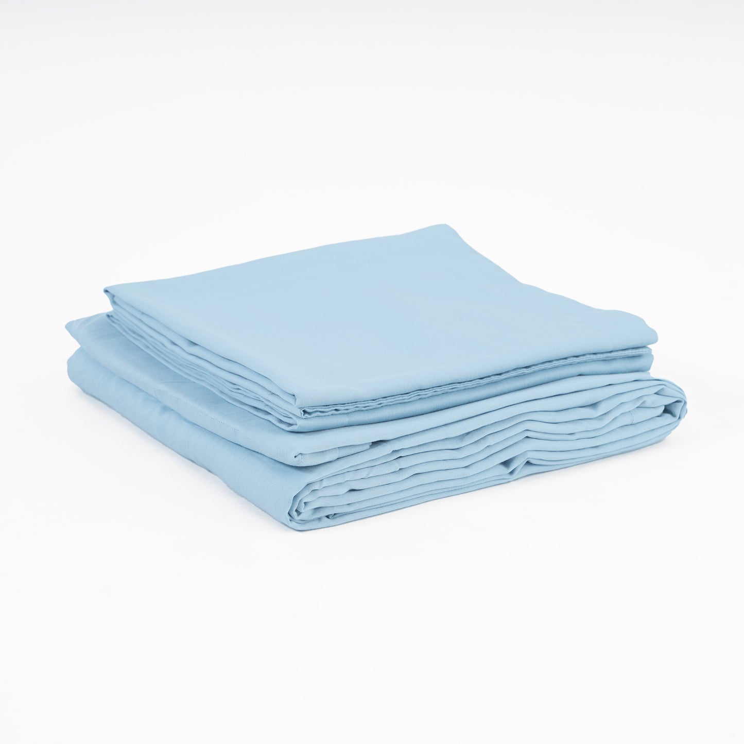 SKY BLUE 300TC flat sheet set, premium pure cotton satin - Vliving