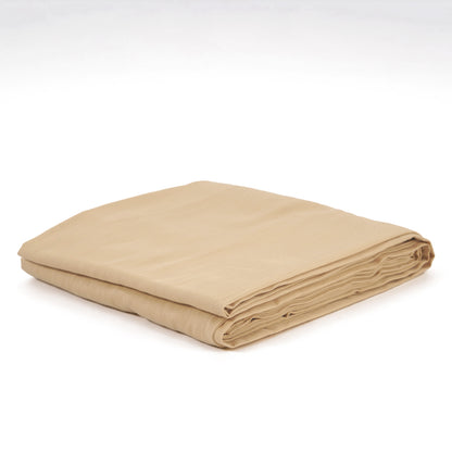 BEIGE 300TC flat sheet set, premium pure cotton satin - Vliving