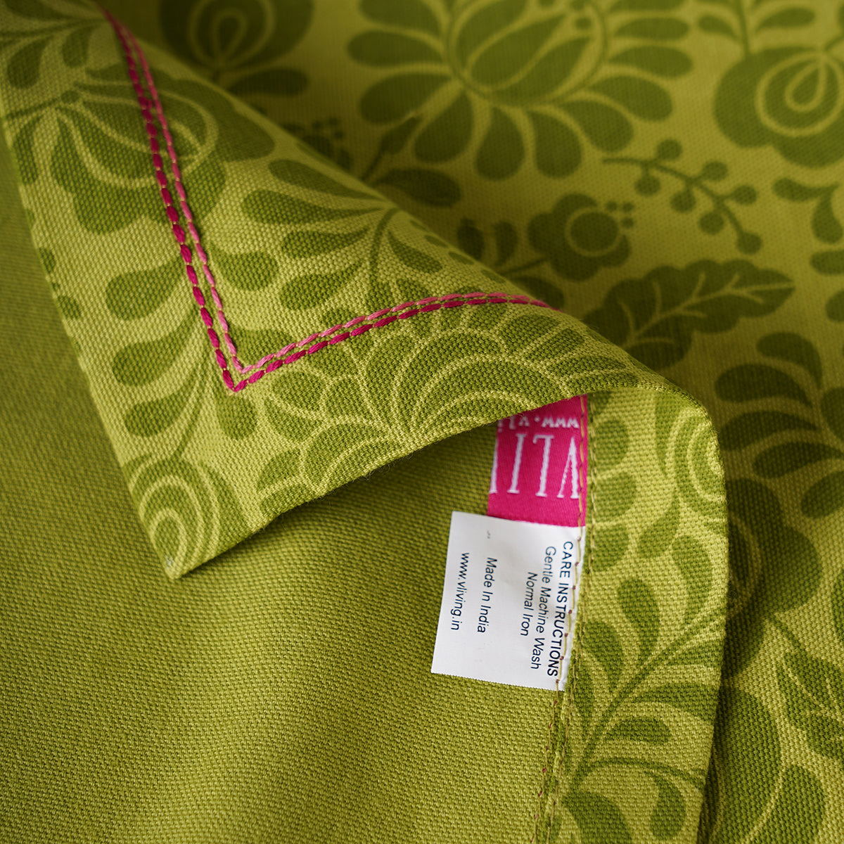 MATYO - Green colour Table cloth, floral print cotton fabric, size available