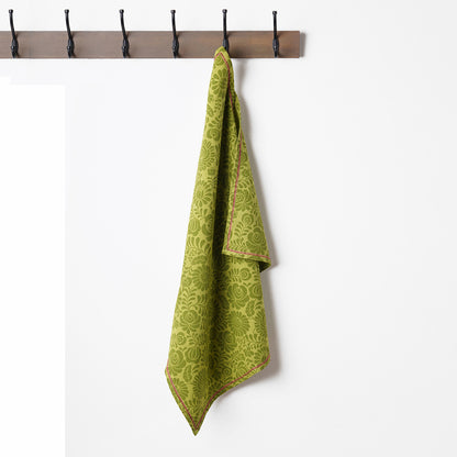 Matyo Green Printed Kitchen Towel, 100% cotton, size 20"X28"