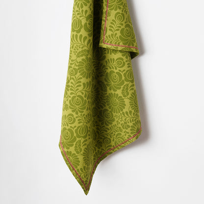 Matyo Green Printed Kitchen Towel, 100% cotton, size 20"X28"