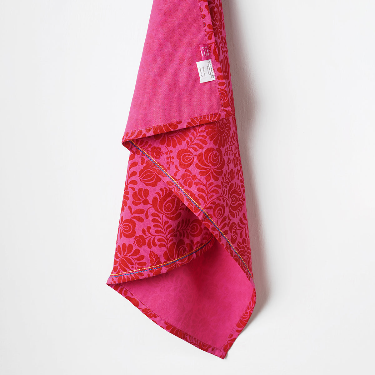 Matyo Hot Pink Printed Kitchen Towel, 100% cotton, size 20"X28"