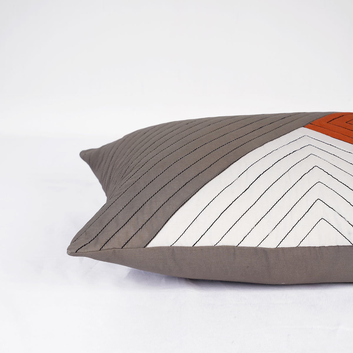 MODERN RETRO - Terracotta patchwork and quilted pillow cover, colour block cushion cover, sizes available