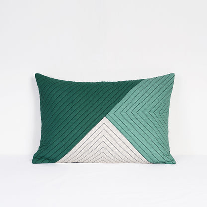 MODERN RETRO - Aqua Green patchwork and quilted pillow cover, colour block cushion cover, sizes available