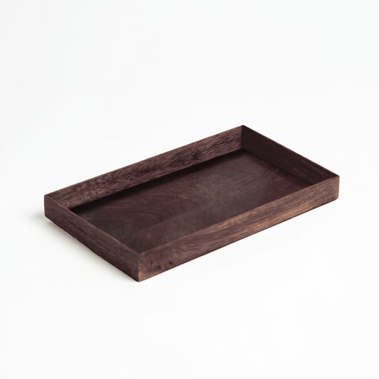 Wooden serving tray, Dark brown rustic mango wood, farm house decor, 6X10 inches