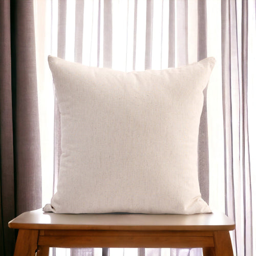 Natural Linen Cotton Blend Pillow Cover | Textured Weave | Zip Closure | Multiple Sizes